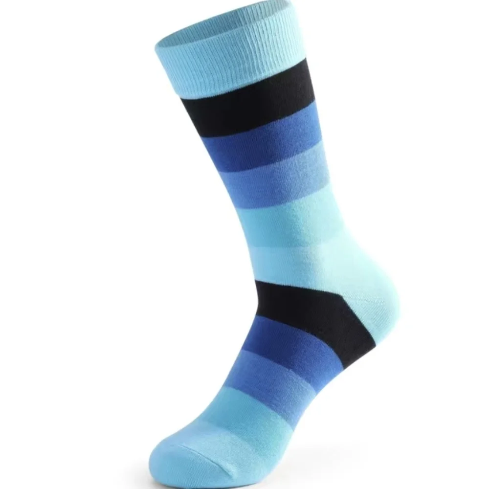 🌈 Socks--Men's Striped Colorblock Dress Socks - Picture 4 of 6